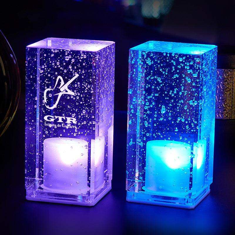 LED Rechargeable Bar Table Lamp: Clear Night Light.