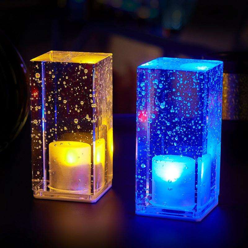 LED Rechargeable Bar Table Lamp: Clear Night Light.