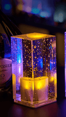 LED Rechargeable Bar Table Lamp: Clear Night Light.