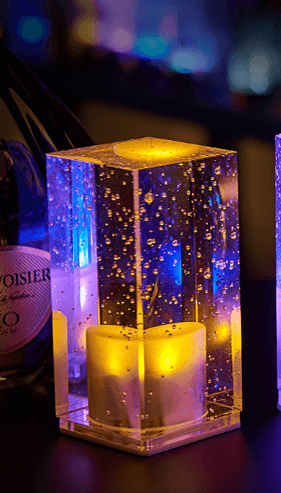 LED Rechargeable Bar Table Lamp: Clear Night Light.