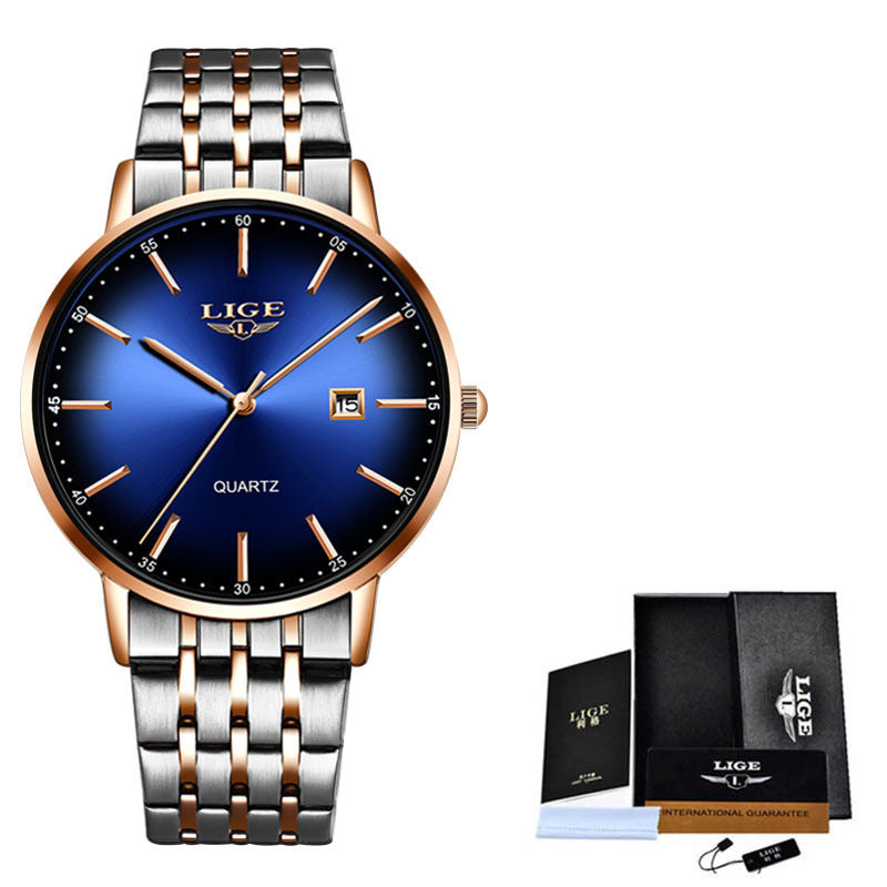 LIGE Luxury Ladies Watch Women Waterproof Rose Gold Steel Strap Women Wrist Watches Top Brand Bracelet Clocks Relogio Feminino