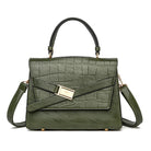 Large Capacity Leather Handbag with Fashionable Stone Pattern - Shoulder & Crossbody Style