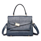 Large Capacity Leather Handbag with Fashionable Stone Pattern - Shoulder & Crossbody Style