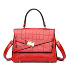 Large Capacity Leather Handbag with Fashionable Stone Pattern - Shoulder & Crossbody Style