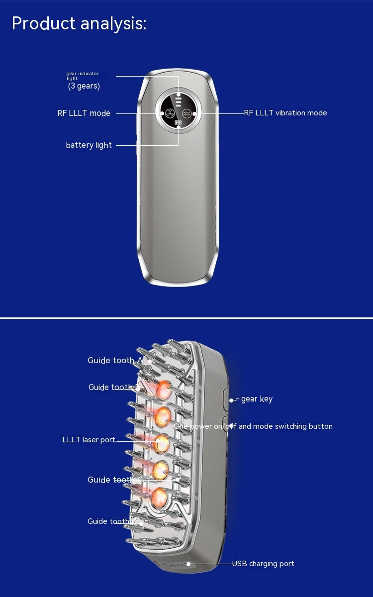 Laser Hair-growing Comb Infrared EMS Scalp Care Portable Vibration Massage Hair Growth Device