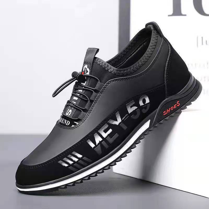 Letter Print Sneakers Men No Tie Outdoor Running Sports Shoes