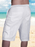 Linen Shorts Multi Pocket Tether Men's Beach Cargo Pants