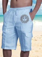 Linen Shorts Multi Pocket Tether Men's Beach Cargo Pants