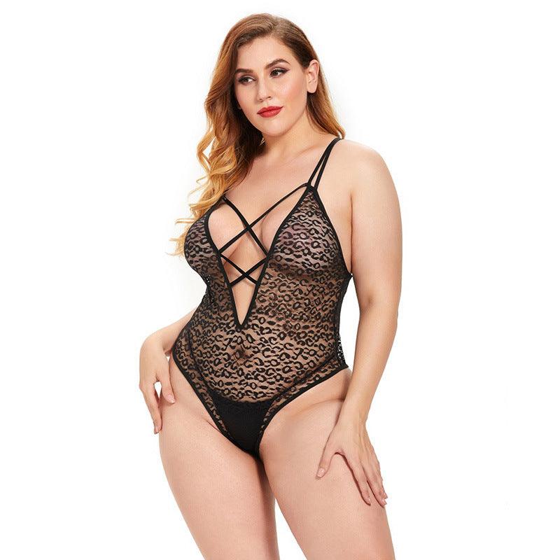 Lingerie Fat Woman Plus Size Lace Pajamas