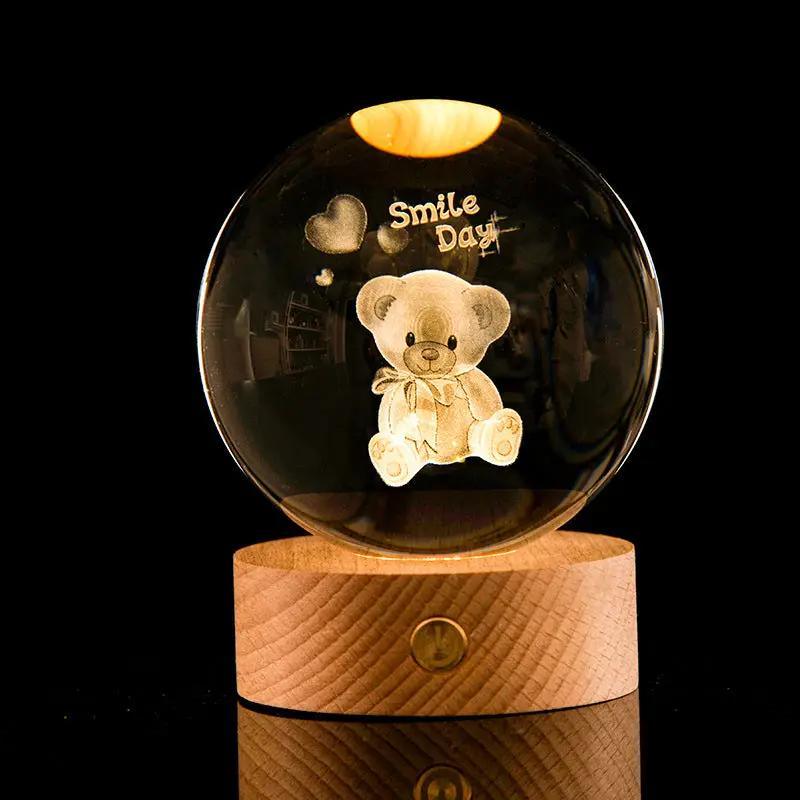 Luminous Galaxy Crystal Ball Decoration 3D Laser Inner Carving