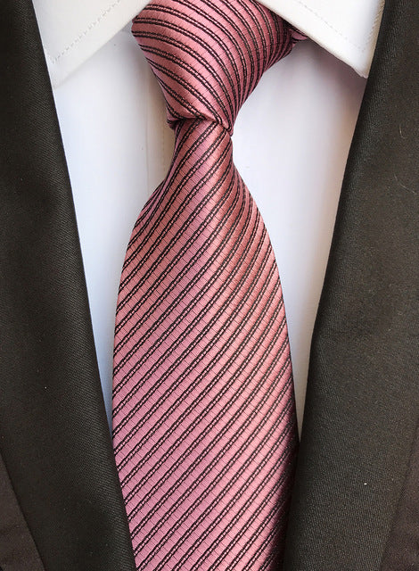 Luxurious Silk Striped Plaid Tie