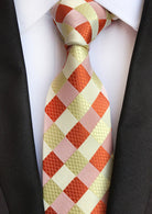 Luxurious Silk Striped Plaid Tie