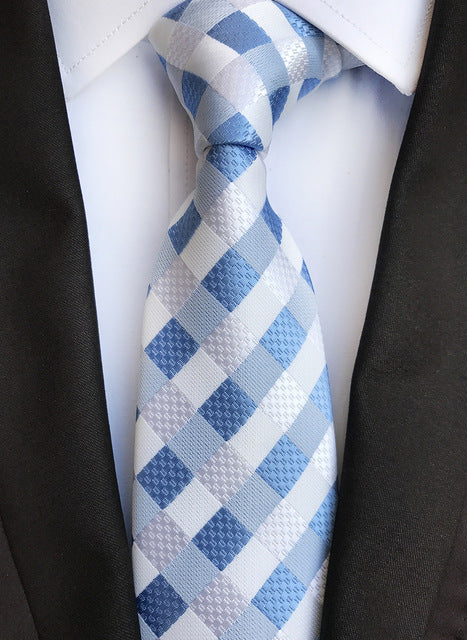 Luxurious Silk Striped Plaid Tie