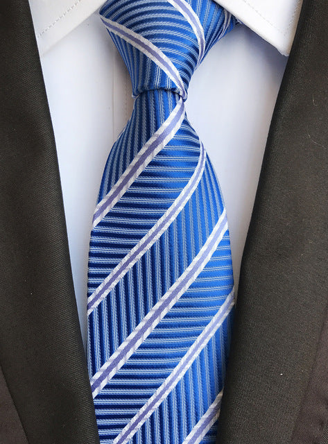 Luxurious Silk Striped Plaid Tie