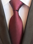 Luxurious Silk Striped Plaid Tie