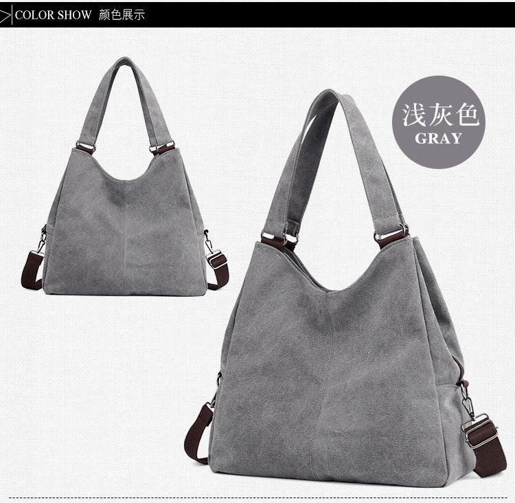 Luxury Canvas Shoulder Tote - Women's Handbag & Crossbody bag