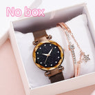 Luxury Women Watches Bracelet Set Fashion Elegant Magnet Buckle Ladies Starry Sky Watch Set Relogio