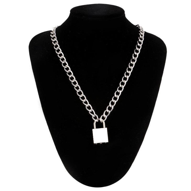 Make a statement with our Punk Chain Lock Pendant Necklace, perfect for both men and women into hip-hop jewelry.