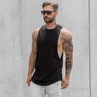 Men Long Tank Muscle Workout T-Shirt Bodybuilding Gym Athletic Training Sports Tops