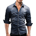 Men Shirt Brand Male Long Sleeve Shirts Casual Solid Slim Fit