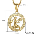 Men Woman 12 Zodiac Sign Gold Pendant Necklace Jewelry New