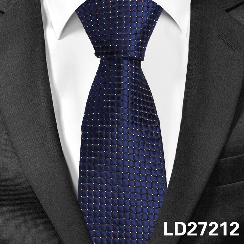 Men's 8cm Plaid Polyester Business Tie