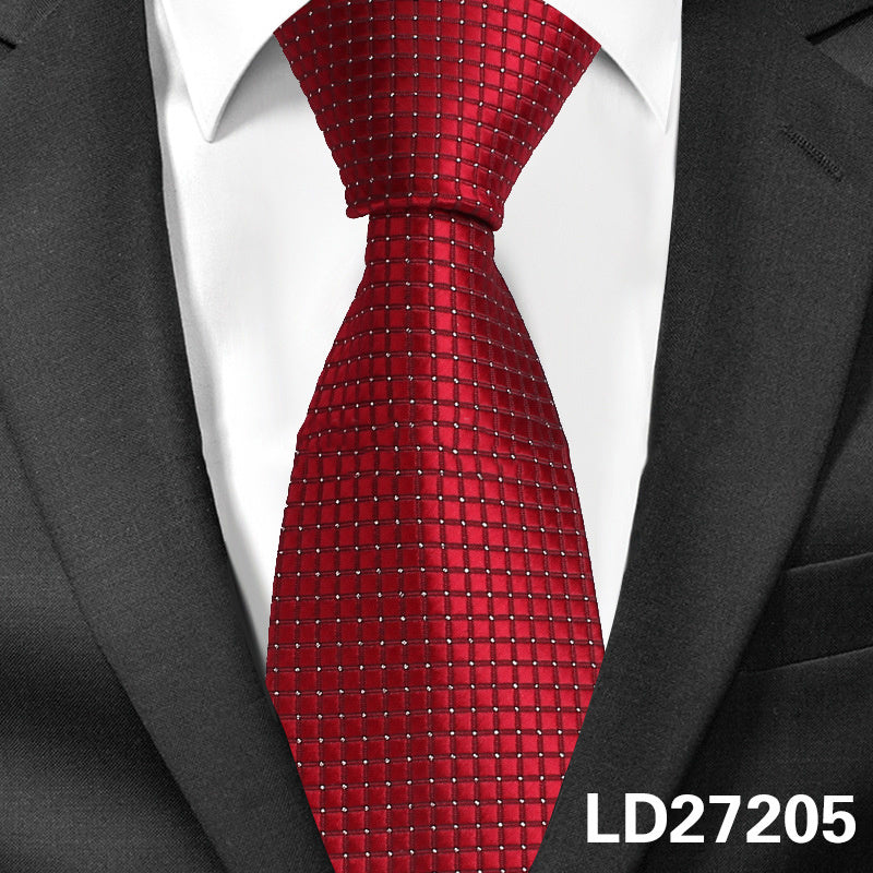 Men's 8cm Plaid Polyester Business Tie