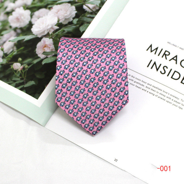 Men's 9cm Printed Polyester Tie - Perfect for Formal, Business, and Casual Work Settings