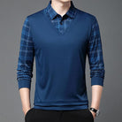 Men's Autumn False Two-piece Shirt Collar T-shirt Long Sleeve Knitwear Top