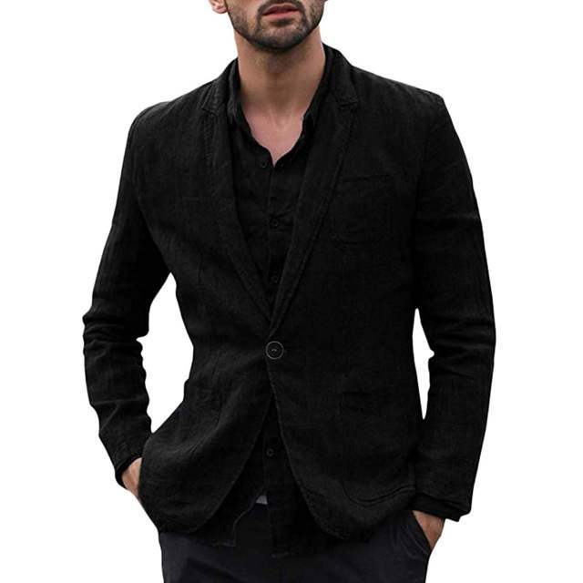 Men's Autumn Slim Fit Cotton Blazer - Lightweight and Stylish