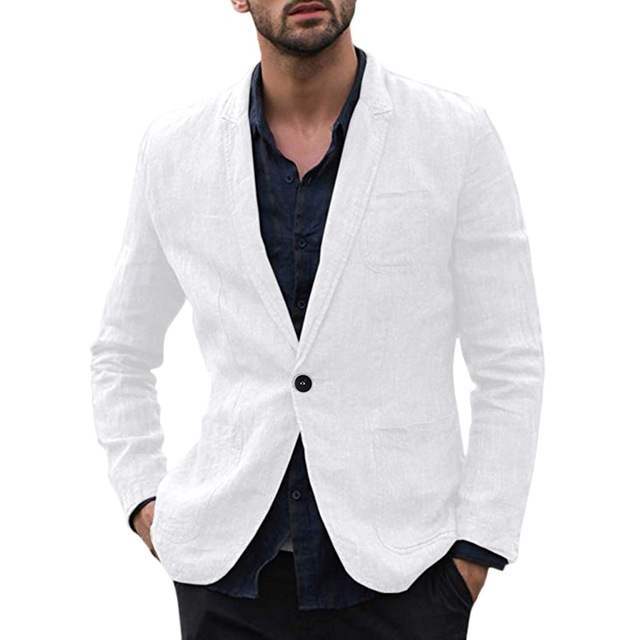 Men's Autumn Slim Fit Cotton Blazer - Lightweight and Stylish