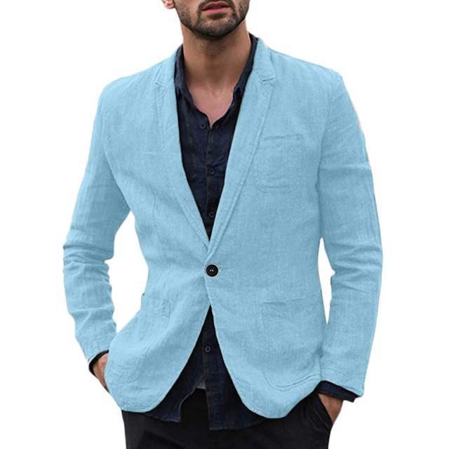 Men's Autumn Slim Fit Cotton Blazer - Lightweight and Stylish