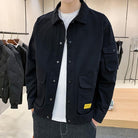 "Men's Autumn Trend Tooling Jacket - Casual Korean Style Coat."