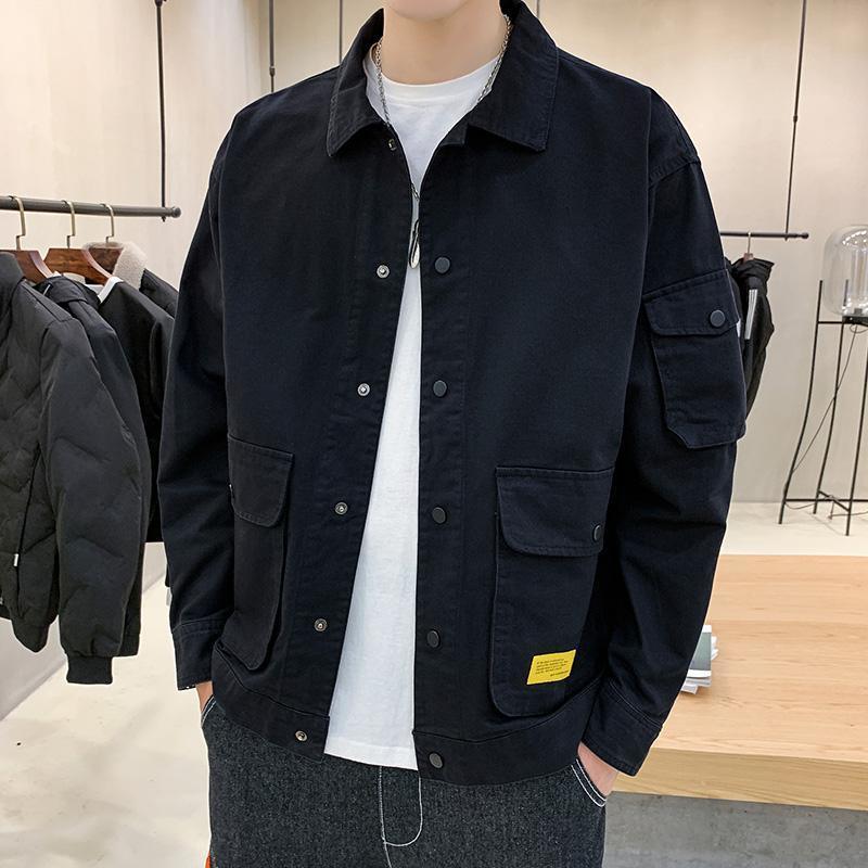 "Men's Autumn Trend Tooling Jacket - Casual Korean Style Coat."