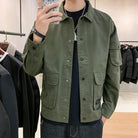 "Men's Autumn Trend Tooling Jacket - Casual Korean Style Coat."