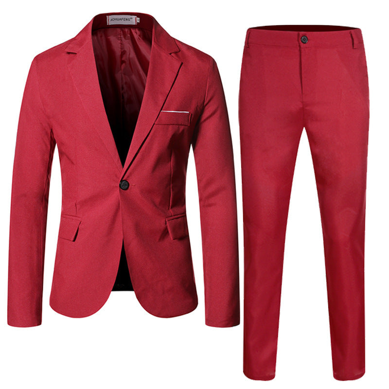 Men's Business Slim Small Suit Jacket Suit