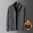 Men's Cardigan Sweater Fleece-lined Thickening Thermal Half Turtleneck