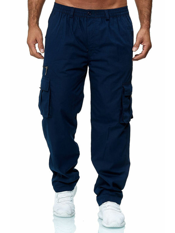 Men's Casual Multi-Pocket Loose Straight Cargo Pants