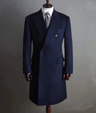 Men's Double Breasted Medium Length Pure Cashmere Coat