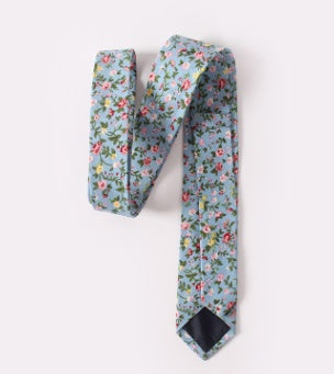 Men's Floral Cotton Print Wedding Tie