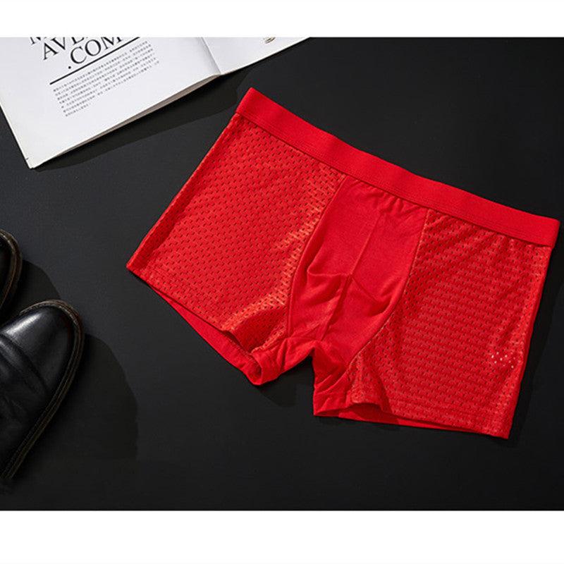 Men's Ice Silk Underwear Mesh U Convex Modal Men's Boxer Briefs Summer Hot Selling Men's Underpants