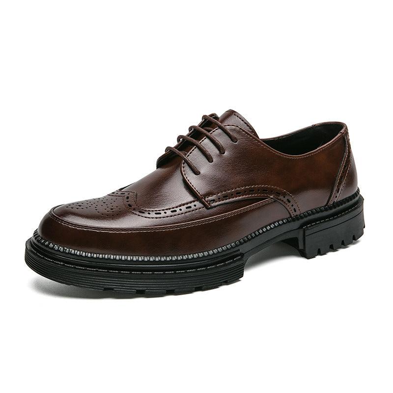 Men's Korean-style Pointed Leather Shoes Trendy British-style Casual Formal Wear.