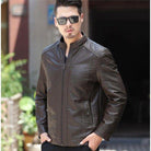 Men's Leather Jackets For Winter Jacket Men And Coats Leather Male Coat For Brand Men's Oblique Zipper Winter Down Biker Jacket