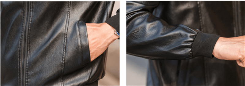 Men's Leather Jackets Spring And Autumn Plus Cashmere Men's Loose