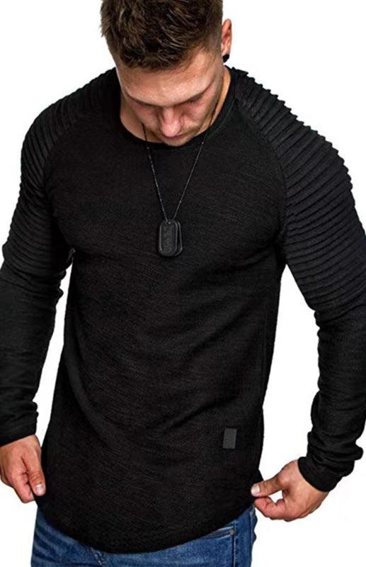 Men's Long Sleeve T-Shirt Muscle Fitted T Shirt Gym Workout Athletic Tee