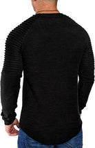 Men's Long Sleeve T-Shirt Muscle Fitted T Shirt Gym Workout Athletic Tee