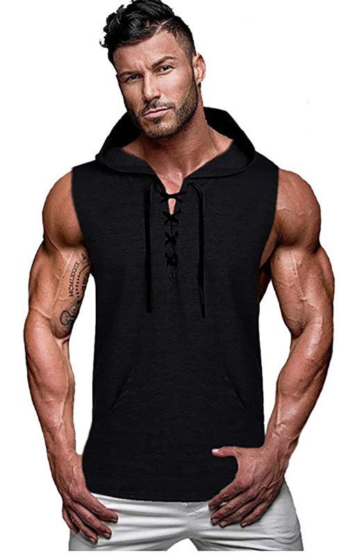 Men's Pullover Hooded Casual Sleeveless Tank Top