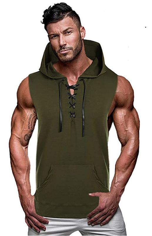 Men's Pullover Hooded Casual Sleeveless Tank Top