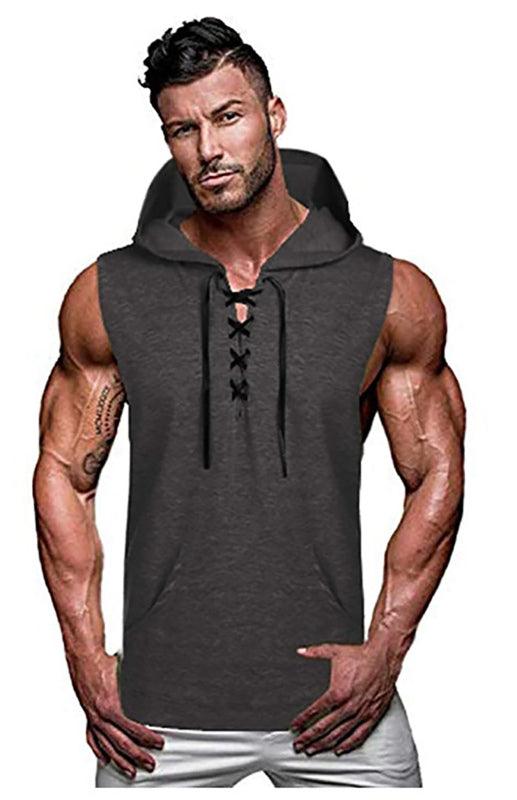 Men's Pullover Hooded Casual Sleeveless Tank Top