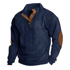 Men's Pullover Stand-collar: Casual style with long sleeves, solid color, striped design, and loose fit for comfortable wear.